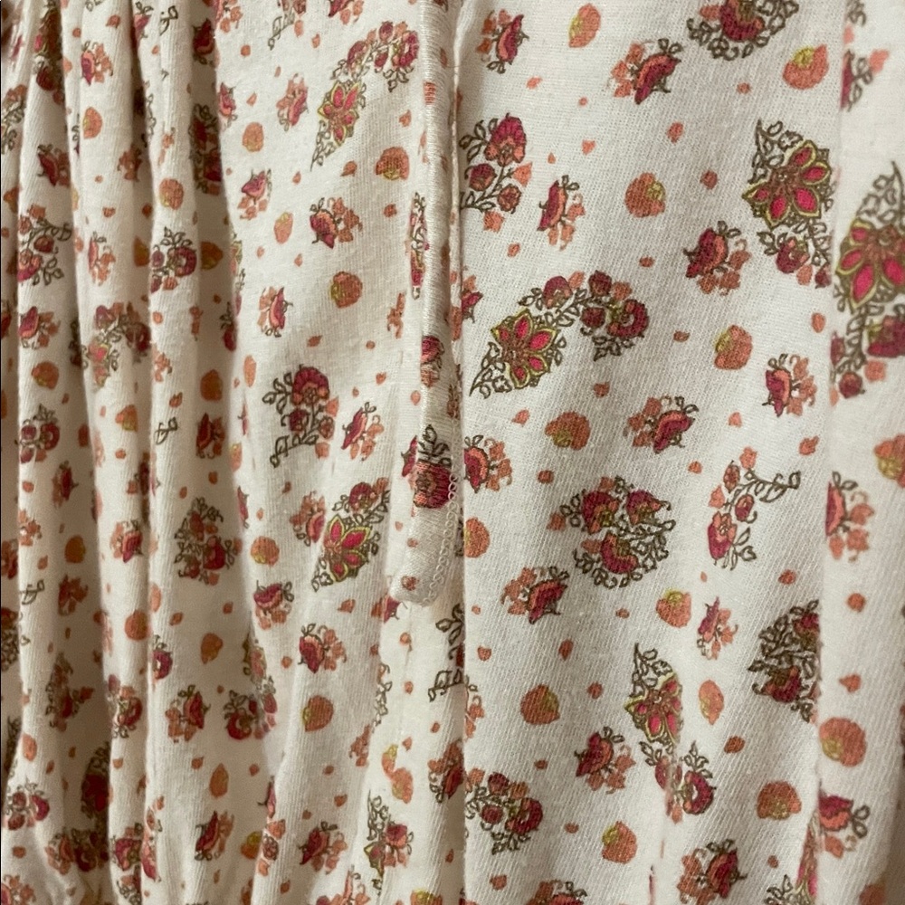 LANE BRYANT UEC size 14/16 Cream Boho Flutter Sleeve V Neck Top Floral Stretch - Picture 7 of 12